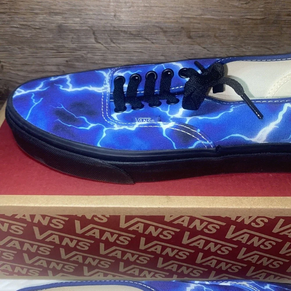 NIB‎ Vans 100% Authentic Lightning Black/Blue Sneaker, Unisex